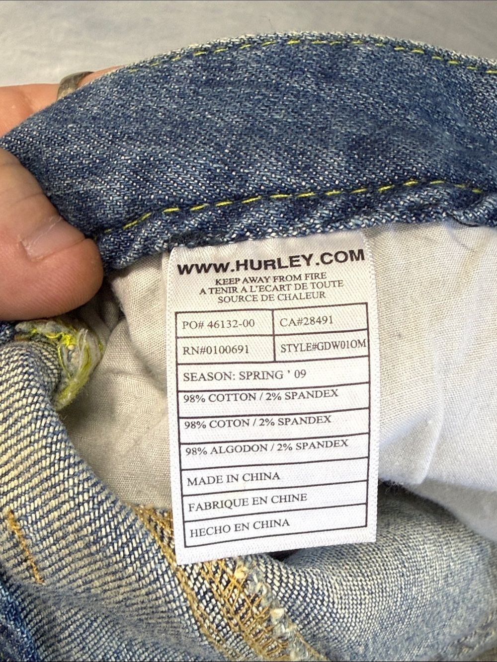 Hurley Women's Dark Blue Denim Jean Shorts - Picture 4 of 4